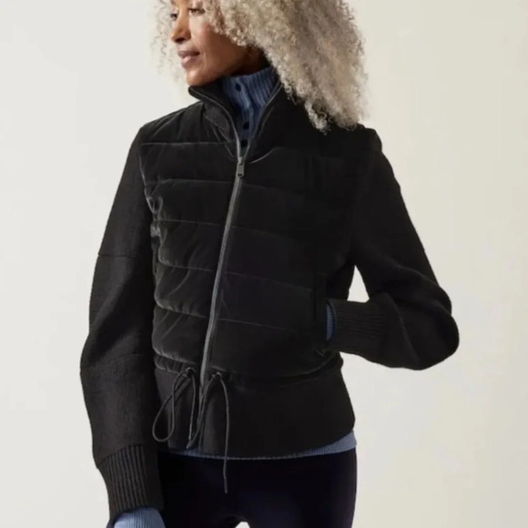 ATHLETA Hanover Hybrid Black Puffer Jacket Size XXS Full‎ Zip - Picture 1 of 8